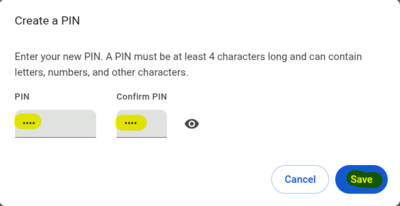 Enter new PIN