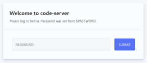 Code-server login page.