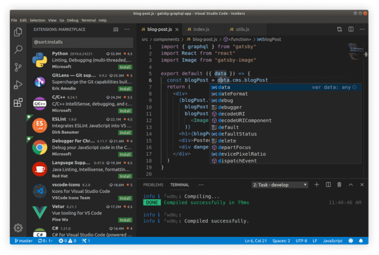 Visual Studio Code, Source: https://code.visualstudio.com/